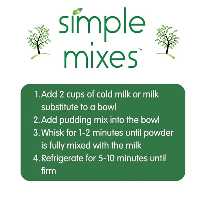Simple Mixes Natural Instant Pudding & Pie Filling Mix Variety, Chocolate, Vanilla & Salted Caramel, Gluten and Dye-Free, No Fat, or Lactose, Kosher, Variety 6 Pack