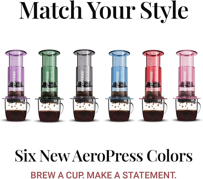 AeroPress Clear Coffee Press – 3 In 1 Brew Method Combines French Press, Pourover, Espresso, Full Bodied Coffee Without Grit or Bitterness, Small Portable Coffee Maker for Camping & Travel, Clear