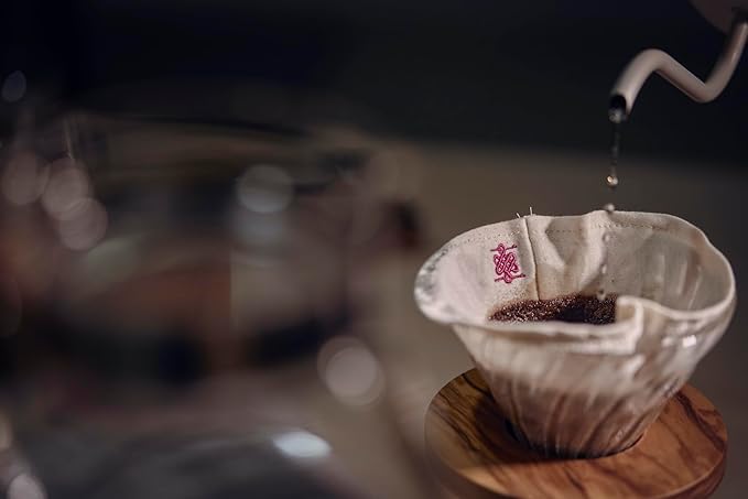 ATHIA Coffee Filter for Hario V60 size01, 100% Cotton Reusable Cone Shape Cloth Filter, for 1-2 Cup Small Pour-over Drippers, Eco-friendly Alternative to Paper Filters