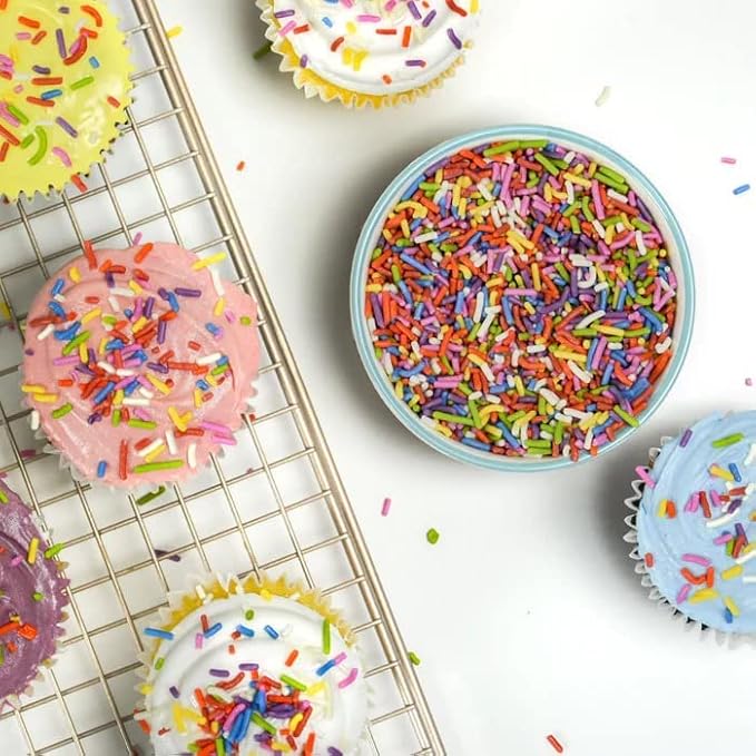 Bulk Natural Rainbow Sprinkles - 10 LB Wholesale - Kosher - Non-GMO, Dye-Free Jimmies - Bakery-Grade Sprinkles for Cakes, Ice Cream, Cookies, Catering & Large Events