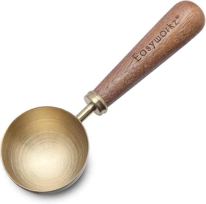Easyworkz Retro Stainless Steel Coffee Spoon With Black Walnut Handle,10g - Measuring Spoon (Brushed gold)