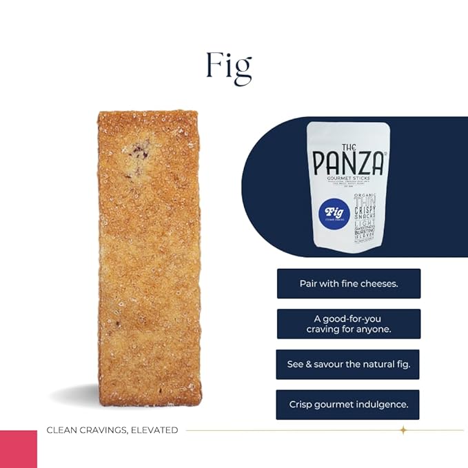 The Panza Fig Gourmet Cookie Snack Thin & Crispy | Organic, Non-GMO, 100% Natural Ingredients | Mini Pouch 0.7 oz