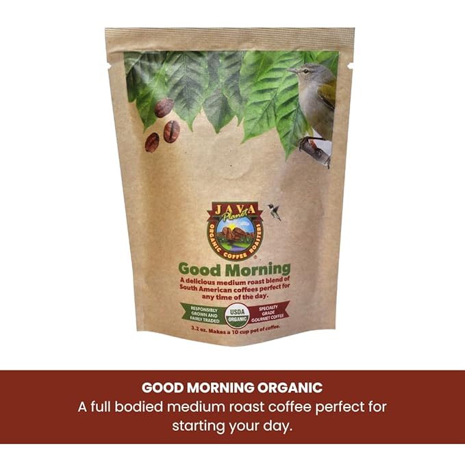 Sampler Variety Pack, Low Acid Organic Coffee Beans: Whole Bean, Mold-Free & Stomach Friendly, by Java Planet - Arabica Gourmet Coffee, 1.32 LBs of coffee packaged in six 3.2 oz bags
