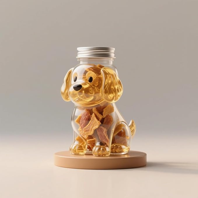 French Bulldog Snack Jar – 2025 New Cute Airtight Storage Container, Multi-purpose Jar for Dog Snacks, Cookies, Candy, Coffee Pods, Kitchen Organization, Pet Lovers Gift(Golden retriever)