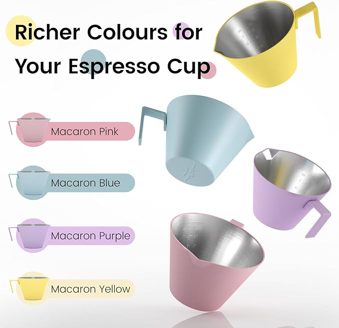 MHW-3BOMBER Espresso Measuring Cup with 3 oz Sauce Cup Espresso Shot Cup Stainless Steel Pouring Cup for Tomato Sauce|Steak Sauce|Desserts|Beverages| (Purple) G5737-OS