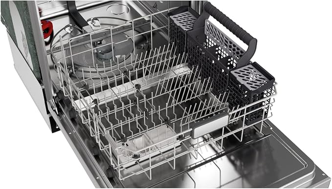 SHARP SDW6767HS Smart Dishwasher Works with Alexa. Includes LED Interior lights, Stainless Steel interior, Heated Dry with Fan Assist, Wash Zone cleans half load on either rack, Adjustable Third Rack