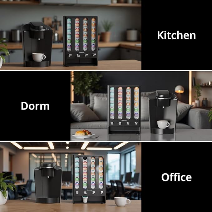 K Cup Holder Creative Coffee Pods Storage Stand Vending-Style K Pod Dispenser K Cup Organizer for 28 Pods