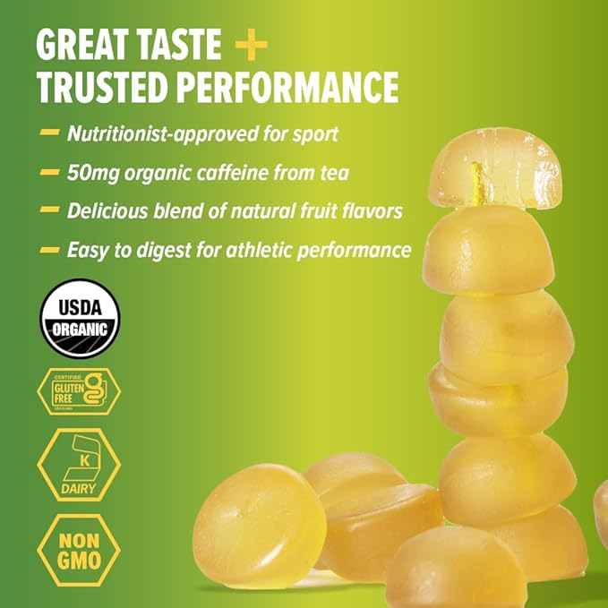 Honey Stinger Stingerita Lime Caffeinated Energy Chew, Gluten Free, with Caffeine, for Exercise, Running and Performance, Sports Nutrition for Home & Gym, Pre and Mid Workout, 12 Pack