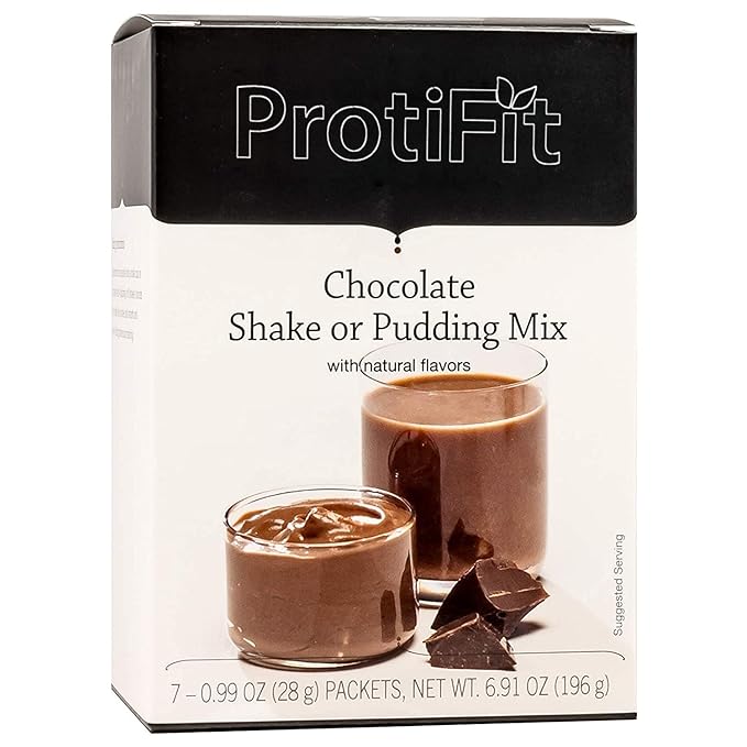 PROTIFIT - High Protein Pudding/Shake Mix, 15g Protein, Low Calorie, Low Fat, Low Carb, Aspartame Free, Idea Protein Compatible, Meal Replacement, 7 Servings Per Box (Chocolate)