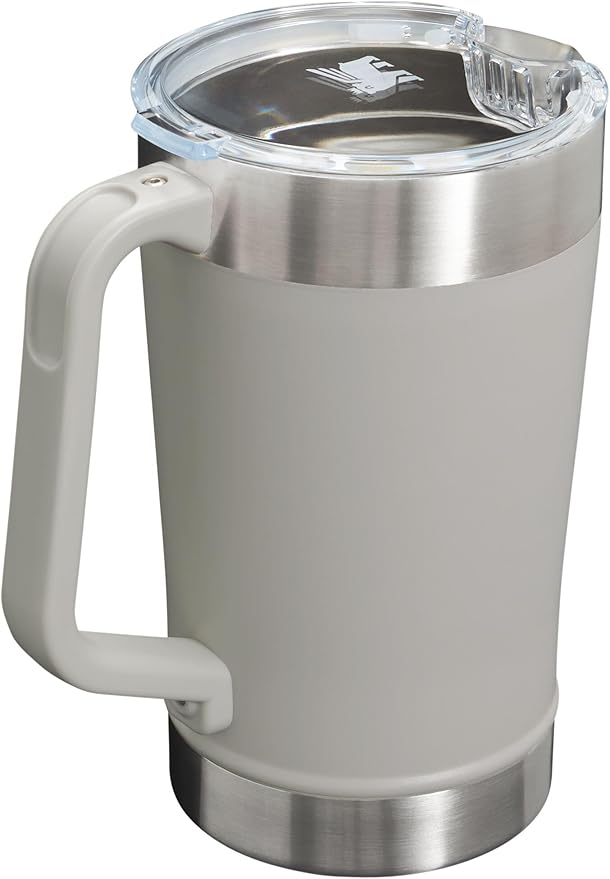 Stanley Stay-Chill Pitcher 64 oz | Cold Water, Beer, and Drink Pitcher with Lid | Large Capacity Durable Beverage Container with Handle | Insulated Stainless Steel | BPA-Free | Ash