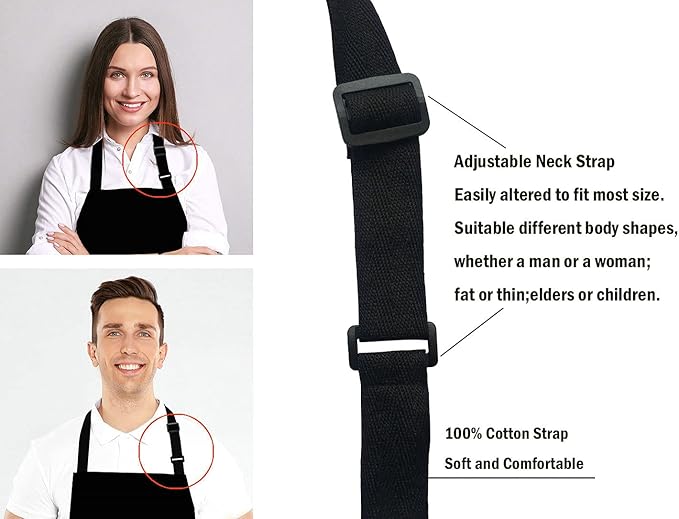 Black Cat Face Kitchen Cooking BBQ Chef Apron,Funny Apron for Men, Women - Dad Presents, Presents for Men - Birthday, Mothers Day Presents for Mom, Wife, Husband, Brother, Friends