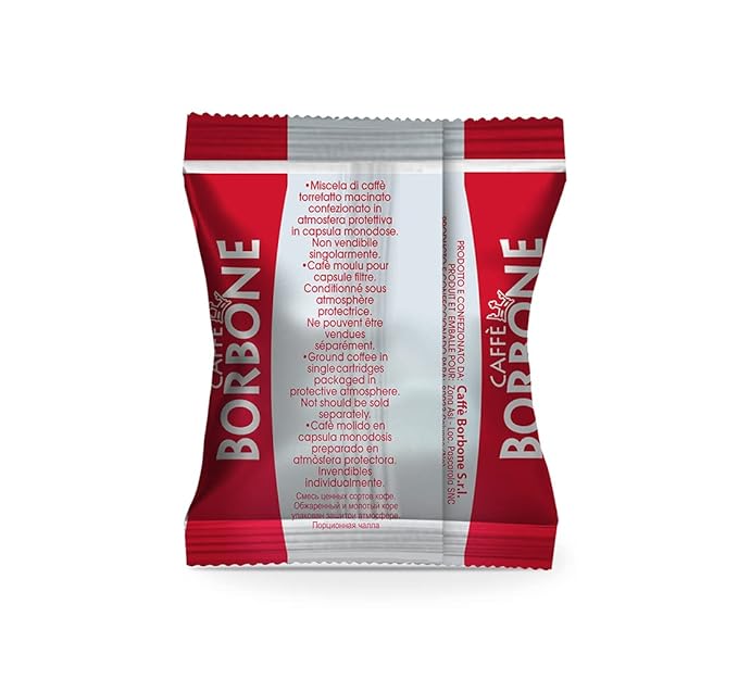 Caffe Borbone Nespresso Compatible Espresso Pods, Red Blend, Freshly Roasted and Packaged in Italy - 50 Individually Wrapped Espresso Pods - NOT Compatible with Vertuo