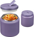 26oz Soup Thermo for Hot Food Kids with Buckle Lid Insulated Vacuum Food Jar Wide Mouth Leakproof Stainless Steel Lunch Container (Purple)