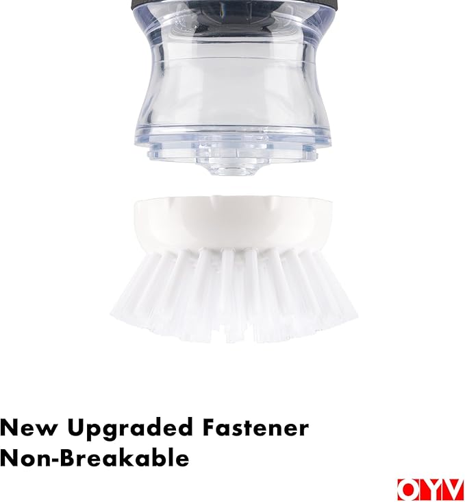 Dish Scrub Brush with Soap Dispenser, Kitchen Brush for Dish Pot Pan Sink Cleaning, 1 Piece Soap Dispensing Palm Brush, Black/Clear/White