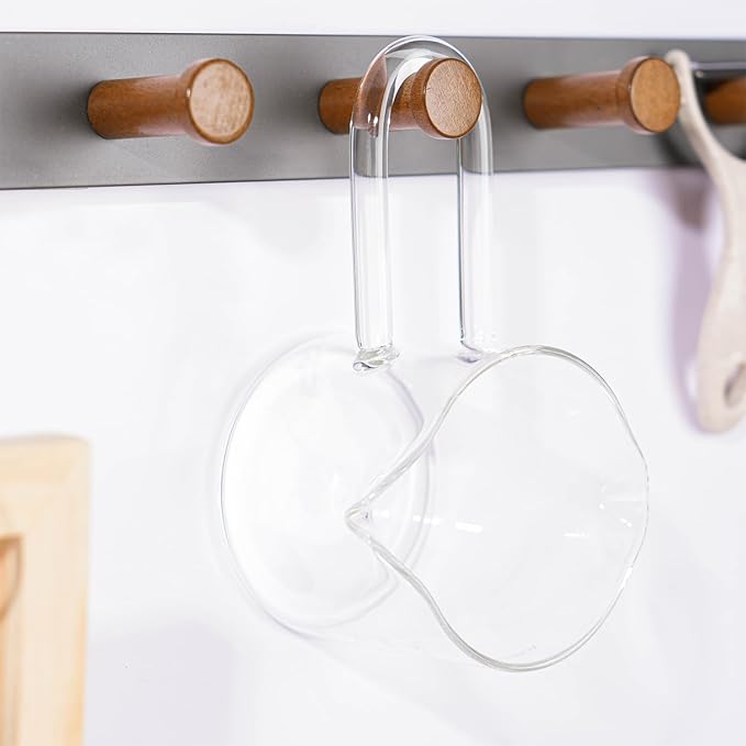 BCnmviku 250ML/8.5OZ Espresso Glass Measuring Cup Triple Pitcher Milk Cup Espresso Cups with U-shape Handle Espresso Shot Glass with V-Shaped Mouth Clear Accessories Milk Frothing Pitcher (1)