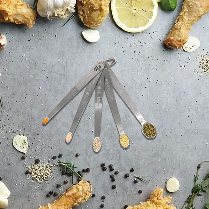 2PCS 1/5 Teaspoon(1/5tsp, 1ml) Single Tiny Measuring Spoon, Small Individual Stainless Steel Measure Spoons Only