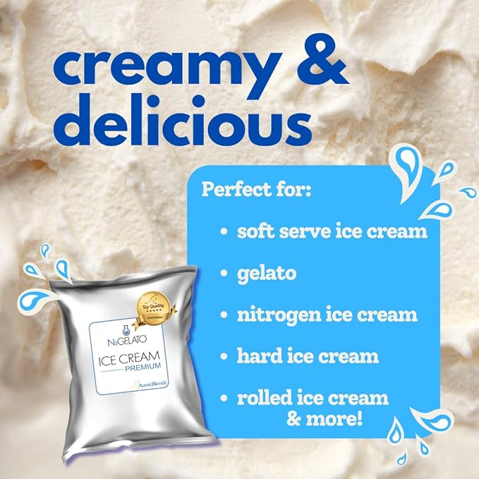 AussieBlends Premium Ice Cream Mix For Soft Serve, Rolled Ice Cream, Gelato, Liquid Nitrogen, 8-Pack, Imported