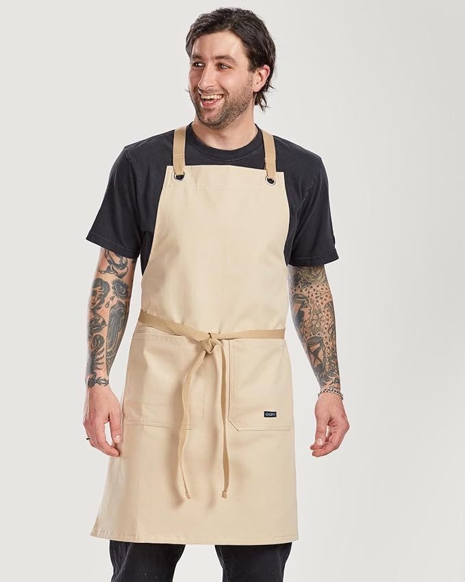 Caldo Crossback Kitchen Apron for Cooking (Bone)