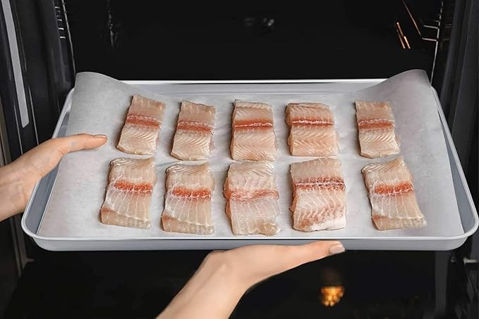 TeamFar Baking Sheet with Cooling Rack, Stainless Steel Half Size Cookie Sheet Pan and Baking Rack Set, 20’’×14’’×1’’, Non Toxic & Rust Free, Thick & Heavy Duty, Mirror Finish & Dishwasher Safe