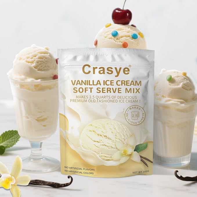 10 Ounce Ice Cream Mix Vanilla Soft Serve Mix Soft Serve Mixes Base Powder Homemade for Ice Cream Maker Machine