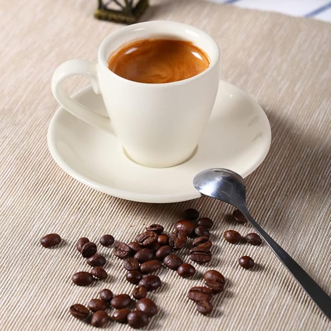 Porcelain Espresso Cup with Saucer, Espresso shot Cup, 80ml/2.7Oz, White
