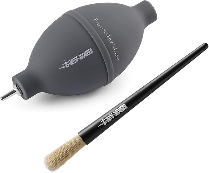 MHW-3BOMBER Coffee Grinder Air Blower and Espresso Cleaning Brush Set, Slim Kitchen Brush, PVC Air Duster and Aluminum Alloy Brush Kit for Grinder, Lens, Keyboard, Coffee Powder Cleaning Tool CS7089