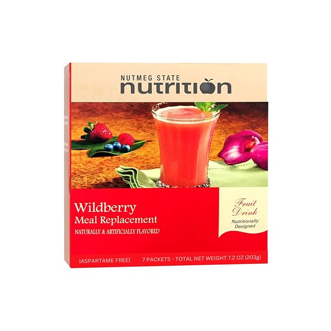 Nutmeg State Nutrition - Fruit Drink - High Protein, Low Calorie, Low Carb, Low Sugar, Fat Free, Loaded with Vitamins, 7 Servings Per Box (Wildberry, 1 Pack)