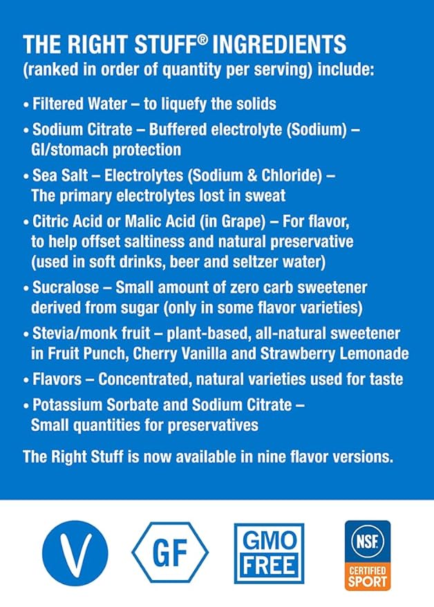The Right Stuff electrolyte drink concentrate - 10-pouch box - Strawberry Lemonade