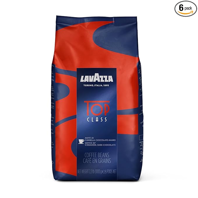 Lavazza Top Class Whole Bean Coffee Blend, Medium Espresso Roast, 2.2LB - Pack of 6