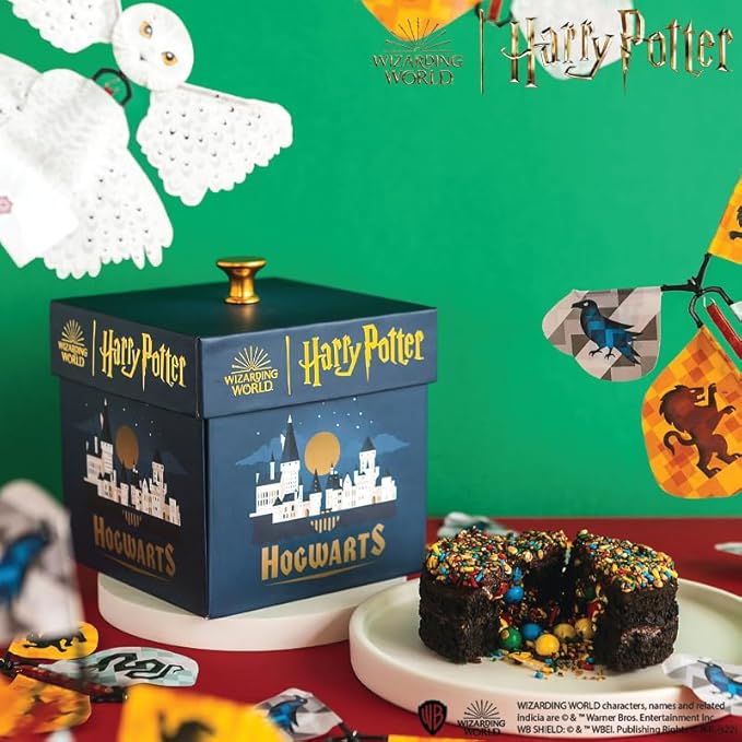 Harry Potter Flying Butterfly Explosion Gift Box Bundle by Send A Cake – Includes 3" Chocolate Mini Bundt Cake – Magical Birthday & Special Occasion Gift for Women, Men, Adults & Kids