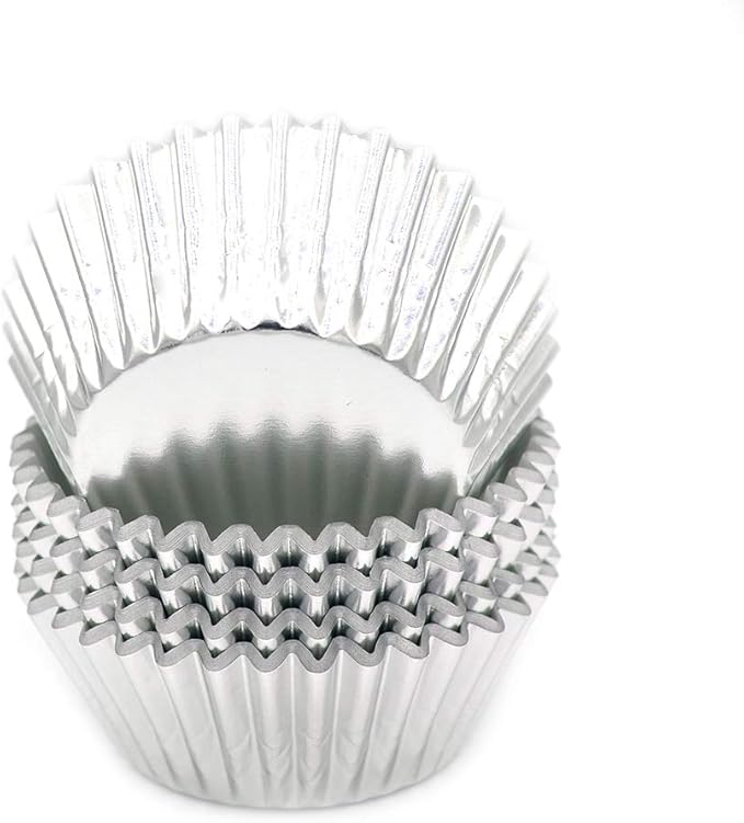 Standard Silver Foil Cupcake Liners Muffin Baking Cups for Party and More, 100-Count