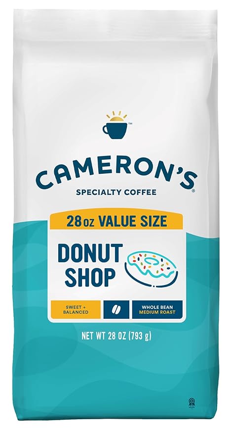 Cameron's Coffee Roasted Whole Bean Coffee, Donut Shop, 28 Ounce