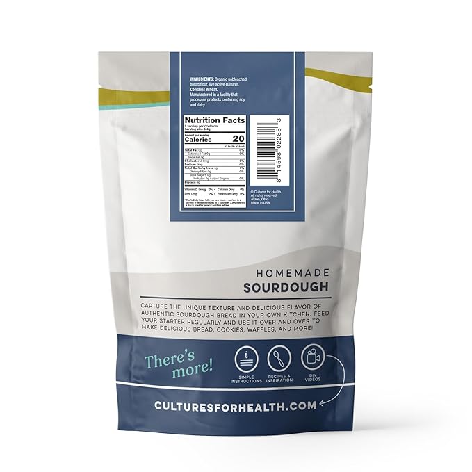 Cultures for Health San Francisco Sourdough Style Starter Culture | Homemade Artisan Bread | Heirloom, non-GMO | Live Culture Bread Mix | Easy to Follow Recipe