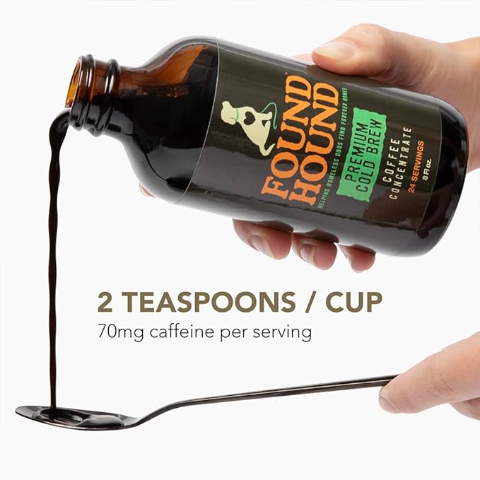 iHeartDogs Found Hound Cold Brew Coffee Concentrate - Low Acid Liquid Cold Brew Concentrate for Instant Iced Coffee and Hot Drinks