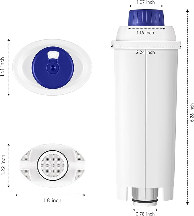 Water Filter Cartridge Replacement for Espresso Coffee Machines - Compatible with ECAM, ETAM, ESAM, Dinamica, Eletta Series - Improves Taste & Protects Your Machine, 6-Pack for Home Use