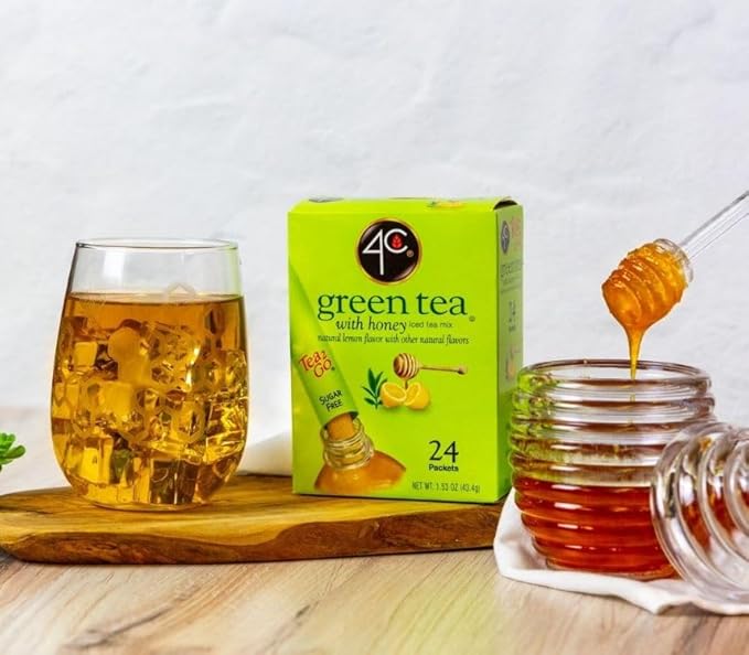 4C Powder Drink Stix, Green Tea 500 Count, Bulk Buy, Singles Stix, On the Go, Refreshing Water Flavorings, Value Pack