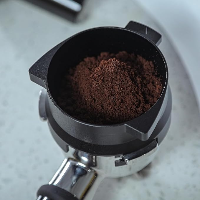 Breville Barista Express Accessories Kit 6pcs Includes 54mm Walnut Tamping Stand, Auto Leveling Tamper, Distributor, Bottomless Portafilter, Dosing Funnel and Puck Screen