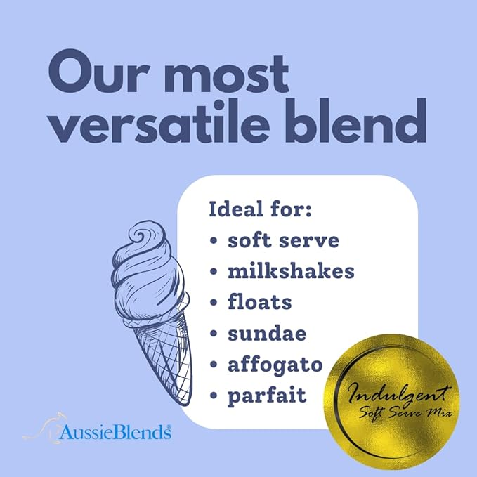 AussieBlends Indulgent Soft Serve Mix Vanilla Powder For Soft Serve, Milkshake | 1-Pack, 3.3 lb (1.5 kg bag)