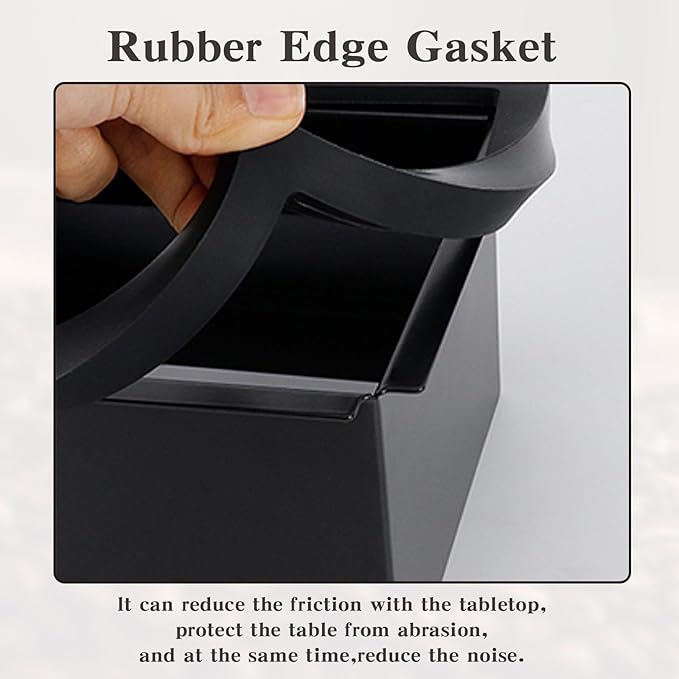 Stainless Steel Espresso Coffee Ground Knock Box Chute, Built-in Desktop Waste Bucket, Bottomless Knocking Residue Box