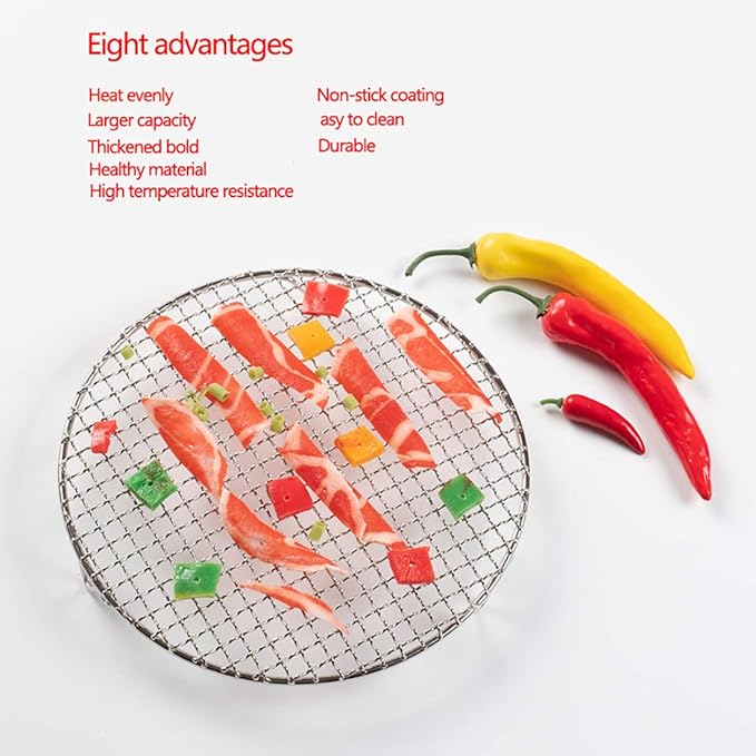 Versatile Round 304 Stainless Steel Cooling Rack Baking,Heat Resistant Rust Proof Sturdy Durable Dia 13"