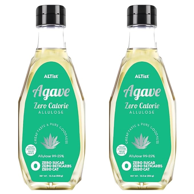 ALTist Allulose Syrup Sweetener – Zero Calorie Liquid Sugar Alternative, Keto, Vegan, Non-GMO, Plant-Based | 1:1 Sugar Replacement, No Net Carbs, Zero Fat, 17.7 fl oz x 2 Bottle - Agave