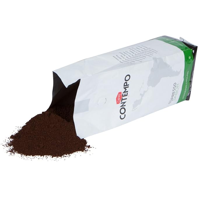 CAFFÉ CONTEMPO Italian Style Ground Espresso, Sabor Blend, 1 LB Fine Grind, Dark Roast, Freshly Roasted, Great for Moka Pot Coffee