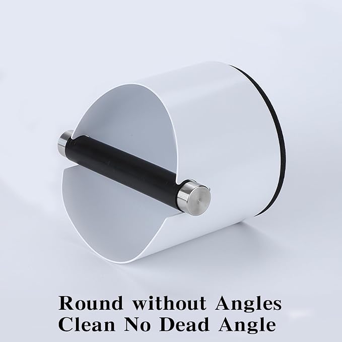 Italian Espresso Tapping Box, Stainless Steel Coffee Grinding Tapping Box, With Detachable Tapping Rod And Anti Slip Rubber Base (White)