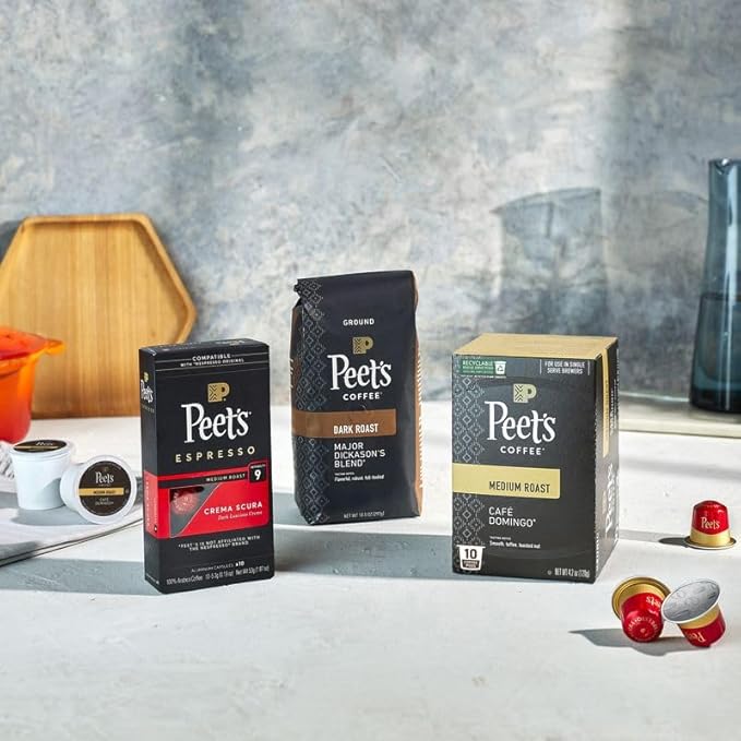 Peet's Coffee, USDA Organic Dark Roast Single Serve Coffee Pods - Alma de la Tierra 60 Count (6 Boxes of 10 Pods)