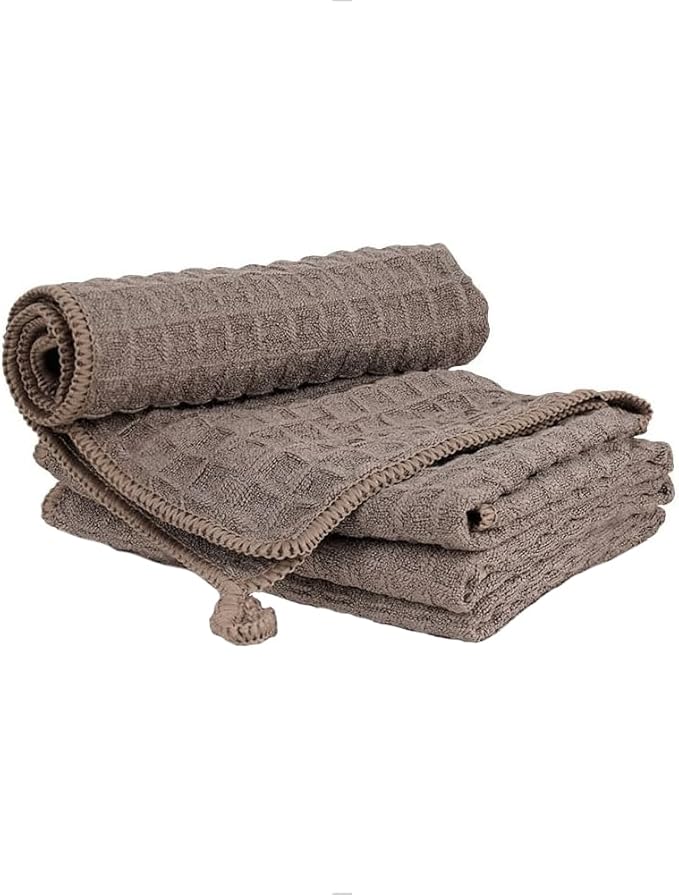 Barista Micro Cloth 4 Pack - watchget Microfiber Barista Cleaning Towels Coffee Cleaning Accessories for Espresso Machine, Steam Wand, Countertop, Kitchen Dish Cloth Waffle Weave Brown(12"x12")