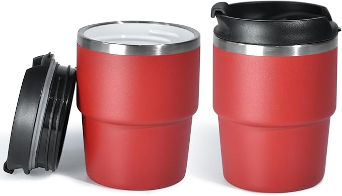 6oz Espresso Cups, Insulated Espresso Cups Set of 2, Expresso Shots Cup, Stainless Steel Shot Glasses for Coffee, Portable Espresso Travel Mug for Camping