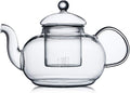 CnGlass 40.6oz/1200ml Glass Teapot with Removable Infuser,Stovetop Safe Tea Kettle,Blooming & Loose Leaf Tea Pot