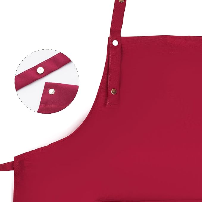 Tosewever Art Aprons for Women Painting Pottery Baking, Mens Buckle Straps Kitchen Apron with Pockets for Chef Cooking