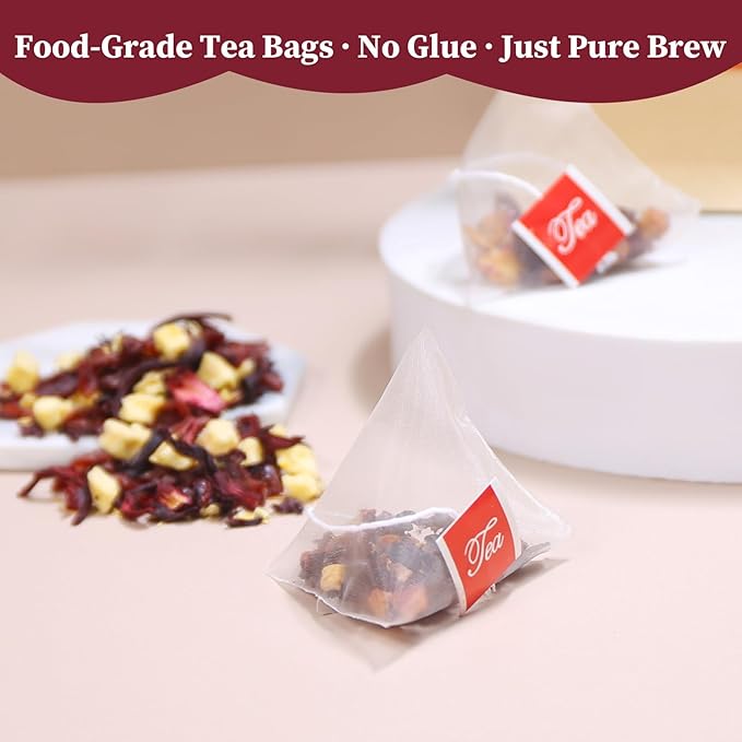 Fullchea - Cranberry Apple Tea, 45 Teabags - Cranberry Tea with Apple, Hibiscus, Rose & Licorice – Naturally Sweet & Tart - Non-GMO - Caffeine-Free - Wellness Support
