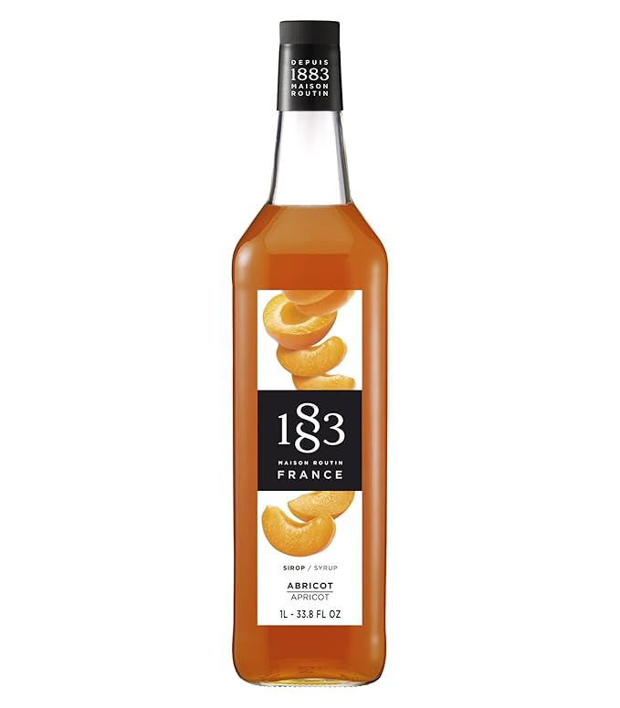 1883 Apricot Syrup for Drinks, Made in France, 1 Liter Glass Bottle